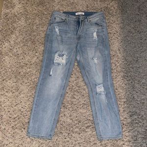 Almost Famous Blue Distressed Boyfriend Jeans